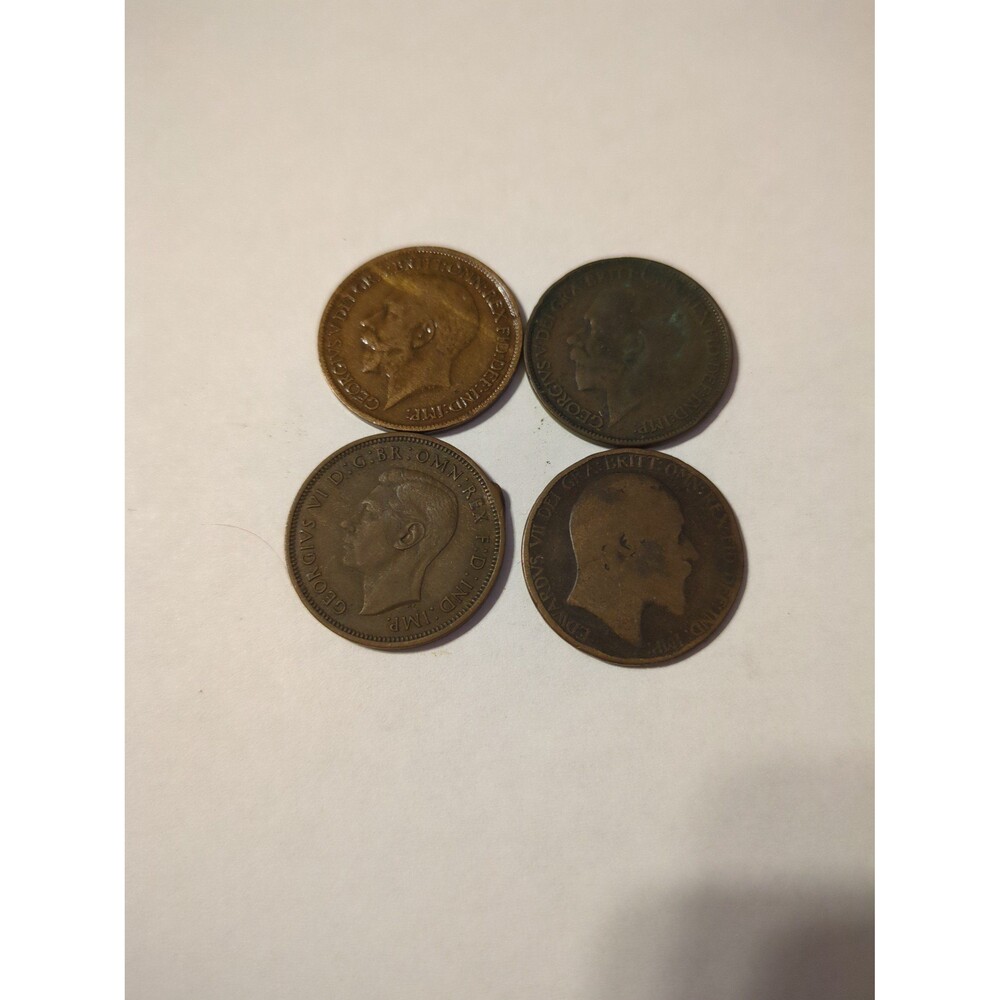 Lot of 4 British half pennys